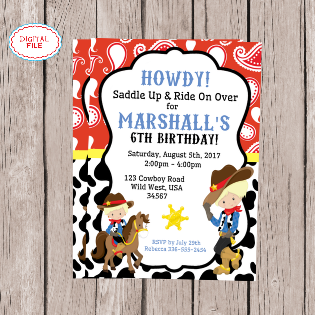 Cowboy Birthday Invitation