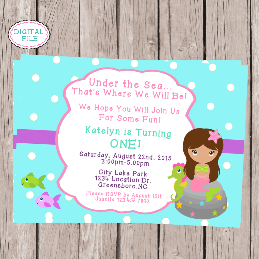 Under the Sea Mermaid Invitation