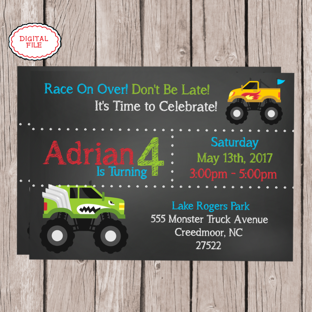 Monster Truck Invitation