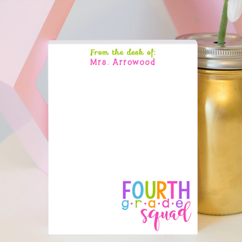 Fourth Grade Squad Notepad