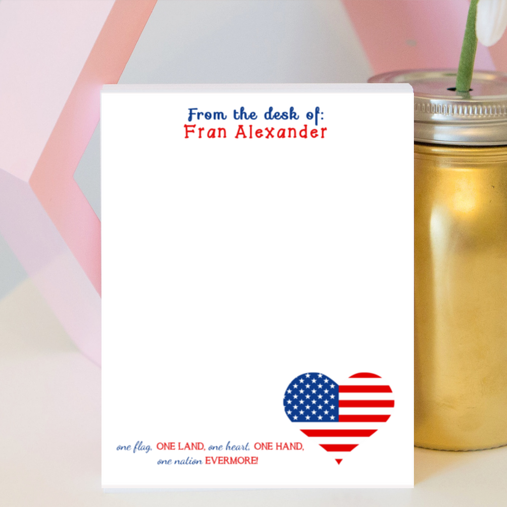 Patriotic Heart Notepad