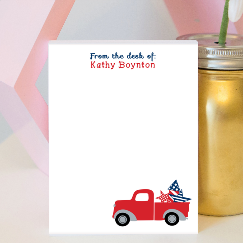 Patriotic Truck Notepad