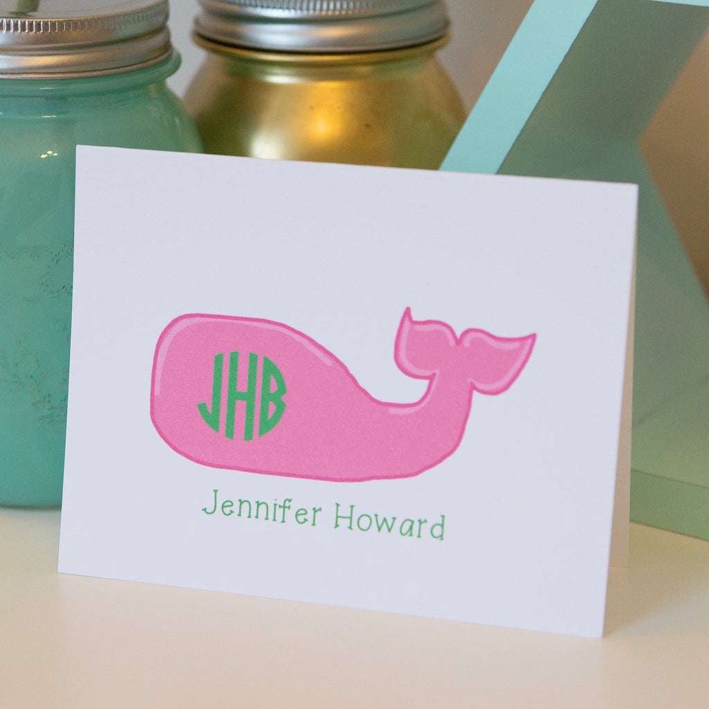 Whale Monogram Notecards