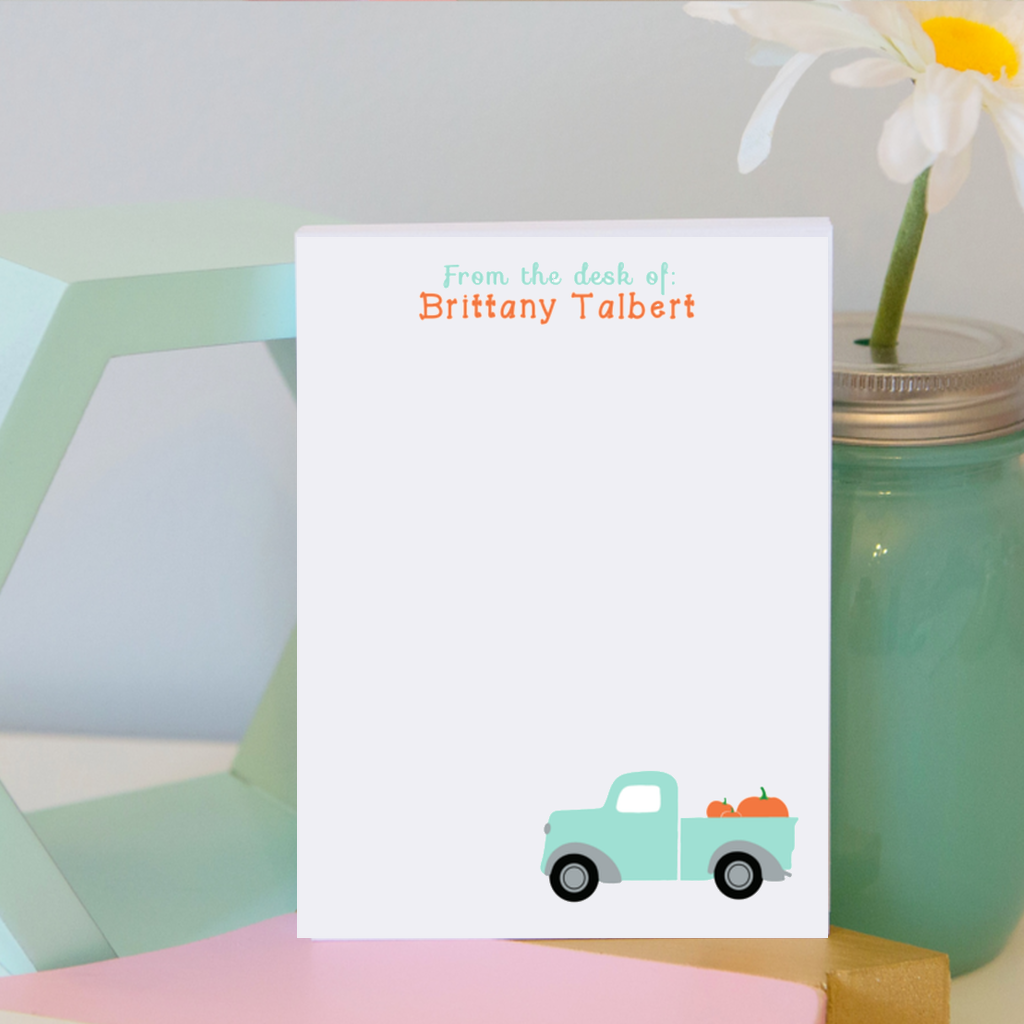 Pumpkin Truck Notepad
