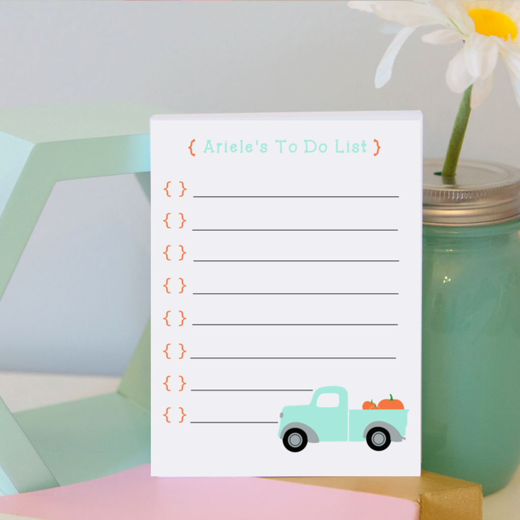 Pumpkin Truck To Do List