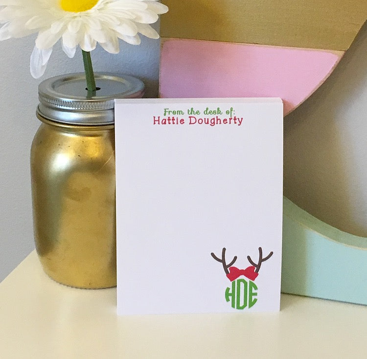 Reindeer Monogram Notepad