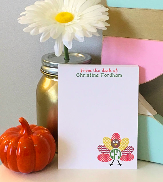 Turkey Monogram Notepad