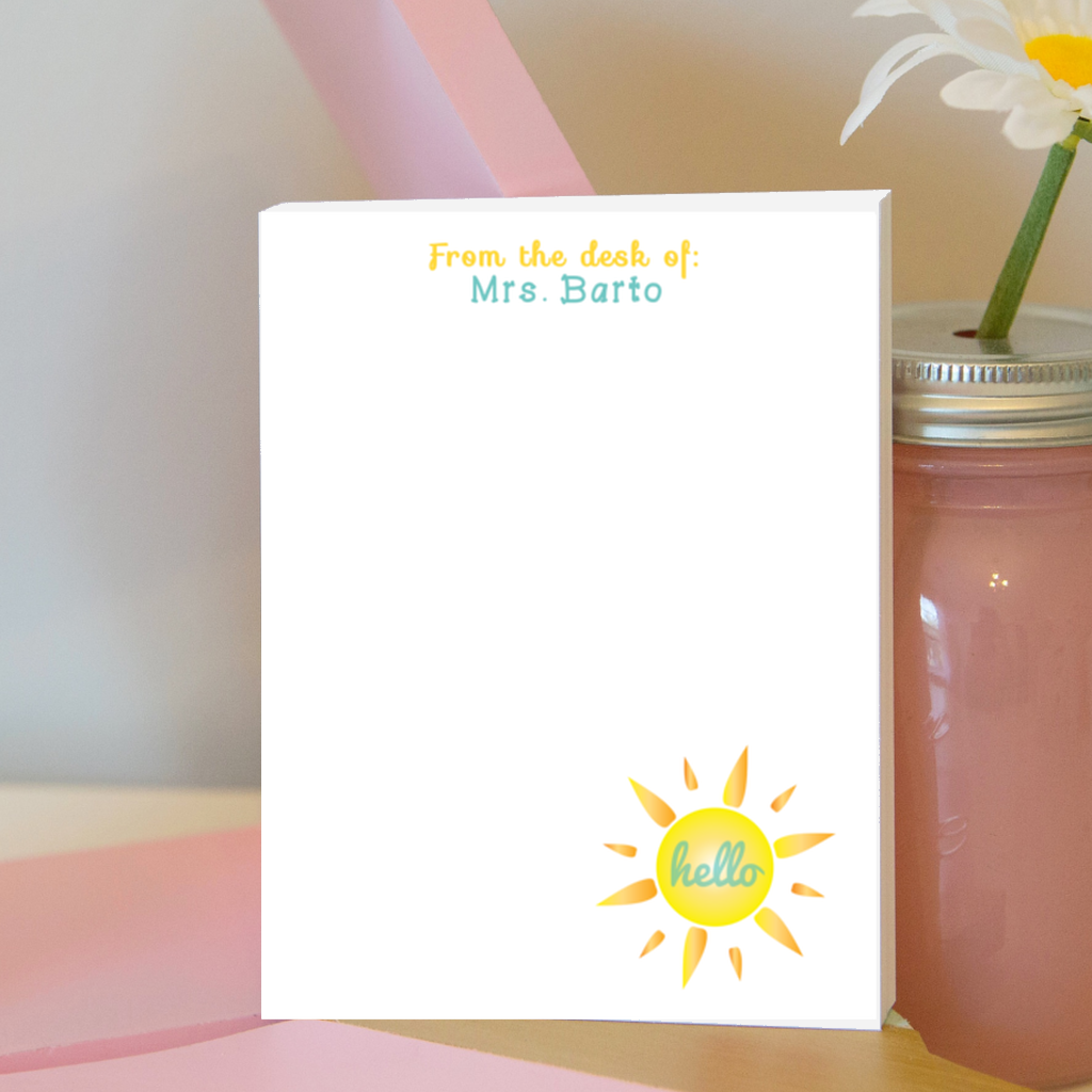 Hello Sunshine Notepad