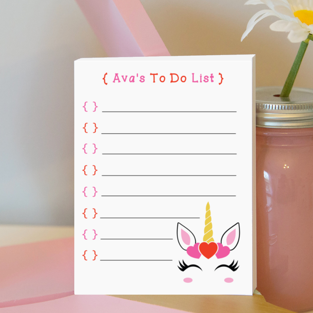 Unicorn Hearts Notepad