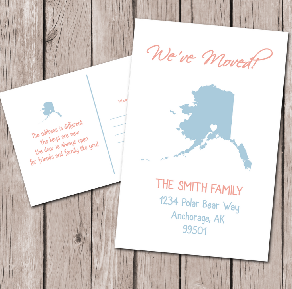 We've Moved Postcards (Vertical)