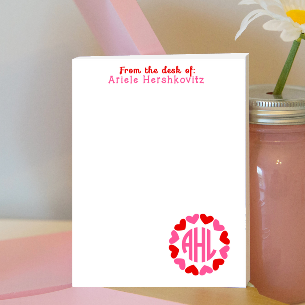 Heart Monogram Notepad