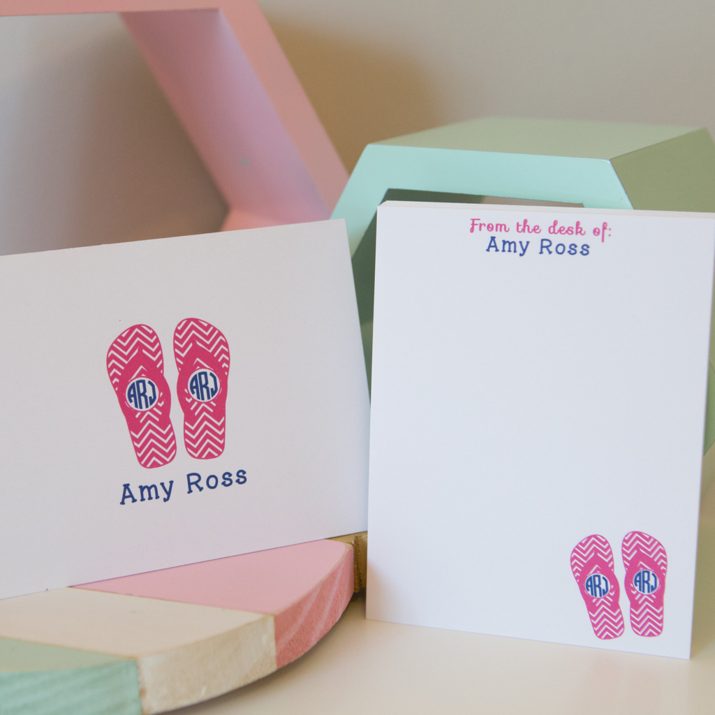 Flip Flop Monogram Stationery Set