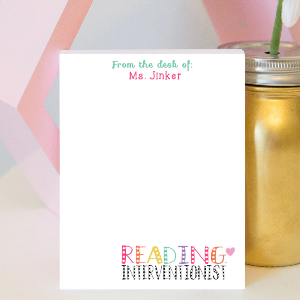 Reading Interventionist Notepad