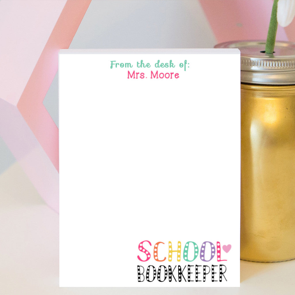 School Bookkeeper Notepad