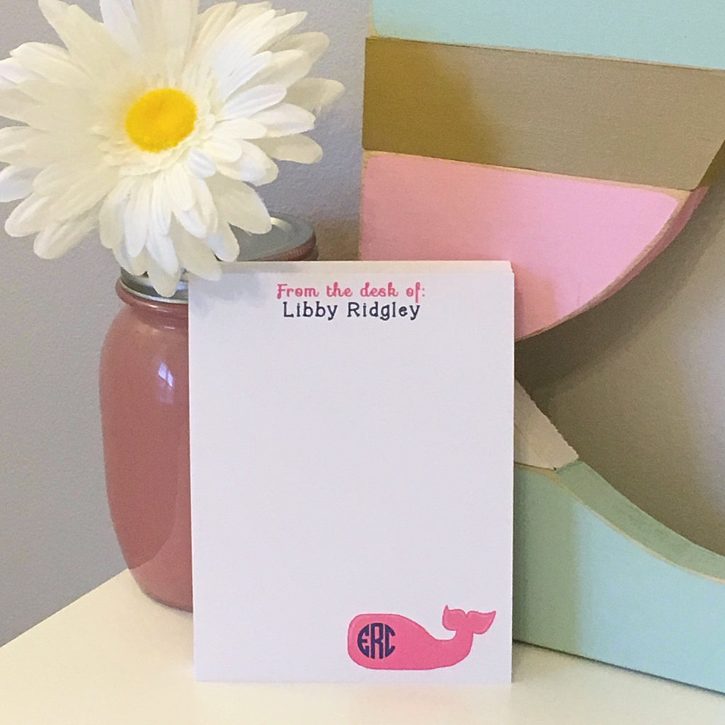 Whale Monogram Notepad