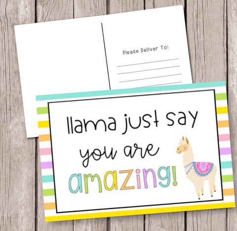 Happy Mail for Students: Llama-Postcard