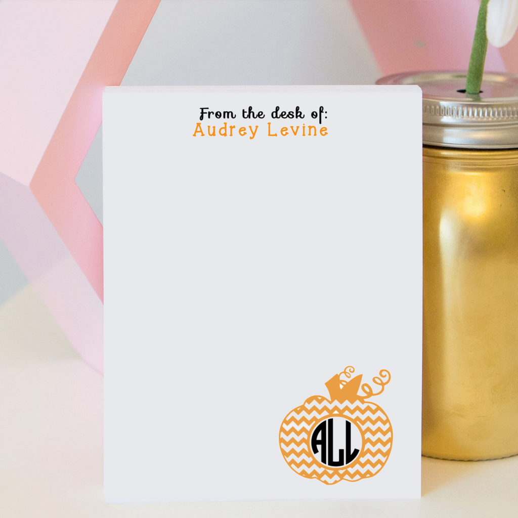 Pumpkin Monogram Notepad