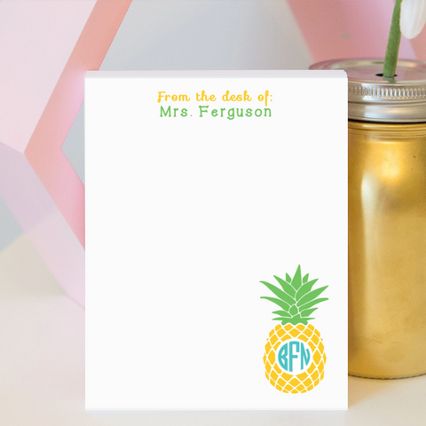 Monogram Pineapple Notepad