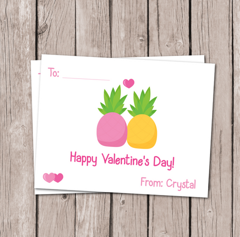 Pineapple Valentine's Day Cards