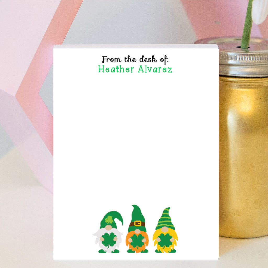 St. Patrick's Day Gnome Notepad