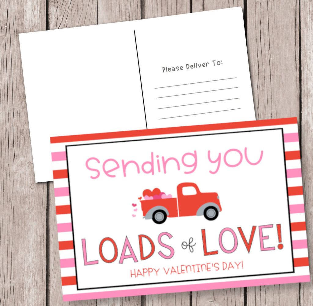 Truck Valentine's Day Postcard