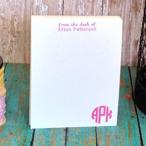 Personalized Monogram Notepad