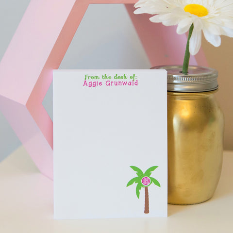 Palm Tree Monogram Notepad