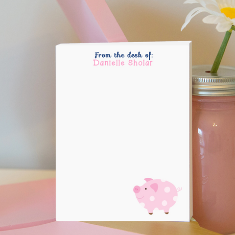 Polka Dot Pig Notepad