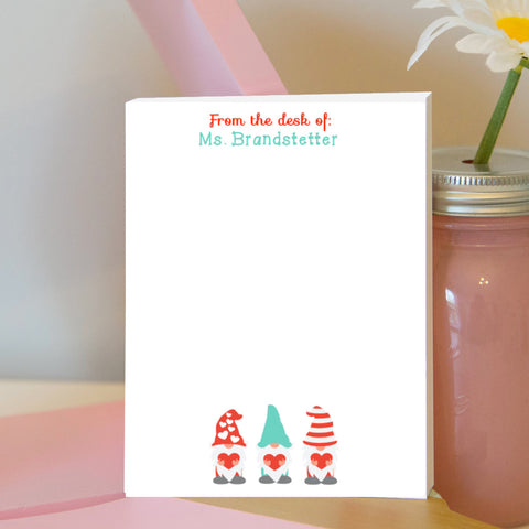 Valentine's Day Gnome Notepad