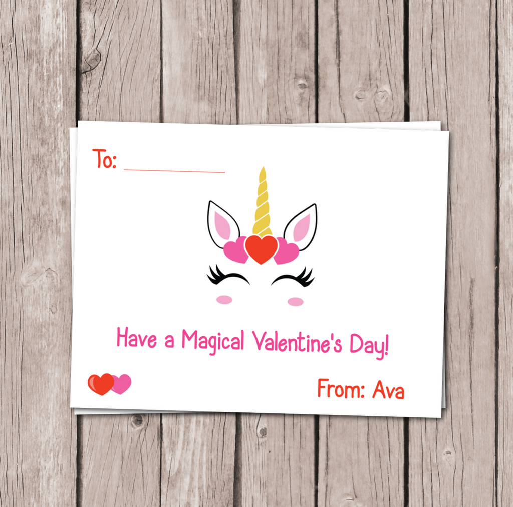 Unicorn Valentine's Day Cards